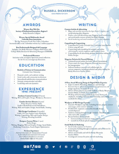 russell dickerson resume